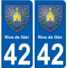 42 Rive-de-Gier blason ville autocollant plaque stickers