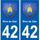 42 Rive-de-Gier blason ville autocollant plaque stickers