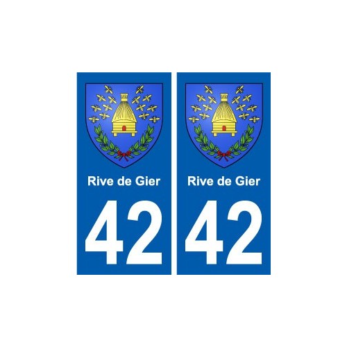 42 Rive-de-Gier blason ville autocollant plaque stickers