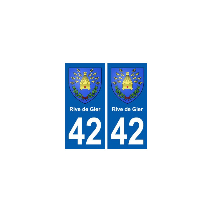 42 Rive-de-Gier blason ville autocollant plaque stickers