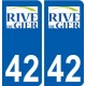 42 Rive-de-Gier logo ville autocollant plaque stickers