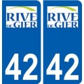 42 Rive-de-Gier logo ville autocollant plaque stickers
