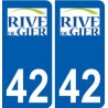 42 Rive-de-Gier logo ville autocollant plaque stickers