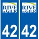 42 Rive-de-Gier logo ville autocollant plaque stickers