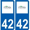 42 Saint-Galmier logo ville autocollant plaque stickers