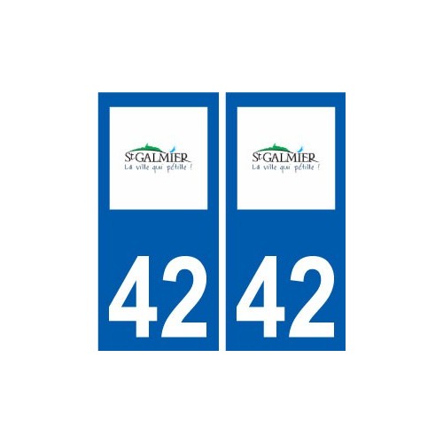 42 Saint-Galmier logo ville autocollant plaque stickers