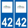 42 Saint-Galmier logo ville autocollant plaque stickers