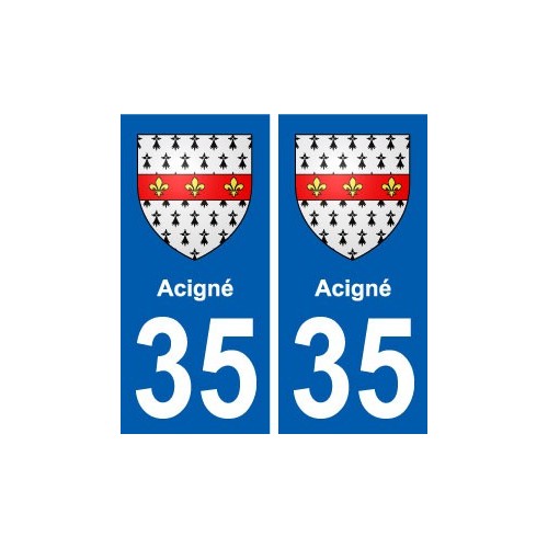 35 Acigné blason autocollant plaque stickers ville