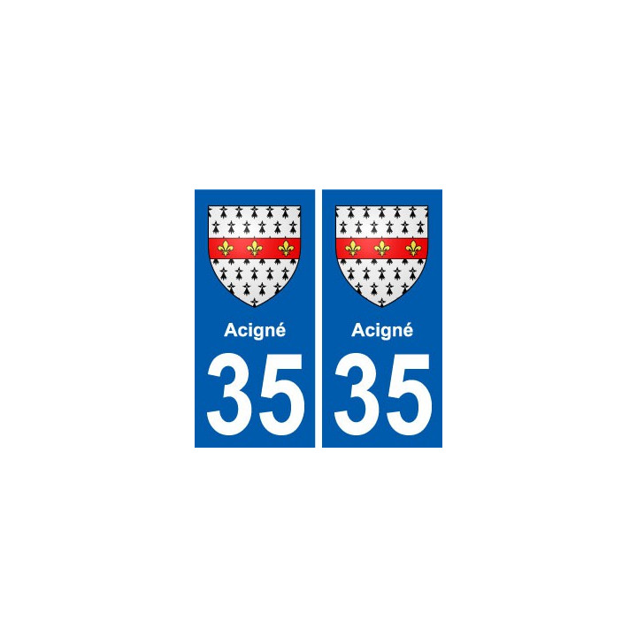 35 Acigné blason autocollant plaque stickers ville