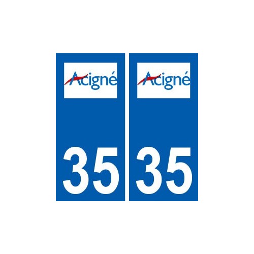 35 Acigné logo blason autocollant plaque stickers ville