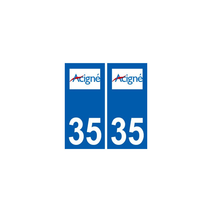 35 Acigné logo blason autocollant plaque stickers ville