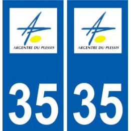 35 Argentré-du-Plessis logo blason autocollant plaque stickers ville