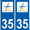 35 Argentré-du-Plessis logo blason autocollant plaque stickers ville