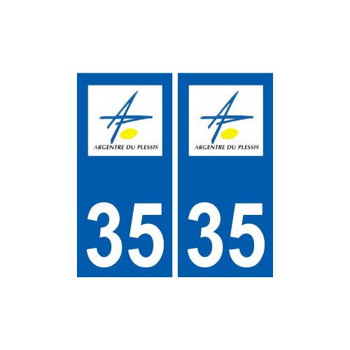 35 Argentré-du-Plessis logo blason autocollant plaque stickers ville