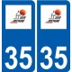 35 Bain-de-Bretagne logo blason autocollant plaque stickers ville