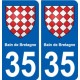 35 Bain-de-Bretagne blason autocollant plaque stickers ville