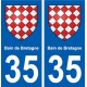 35 Bain-de-Bretagne coat of arms sticker plate stickers city