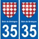 35 Bain-de-Bretagne blason autocollant plaque stickers ville