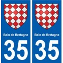 35 Bain-de-Bretagne blason autocollant plaque stickers ville