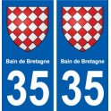 35 Bain-de-Bretagne blason autocollant plaque stickers ville