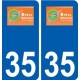 35 Bréal-sous-Montfort logo blason autocollant plaque stickers ville