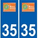 35 Bréal-sous-Montfort logo blason autocollant plaque stickers ville