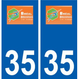 35 Bréal-sous-Montfort logo blason autocollant plaque stickers ville