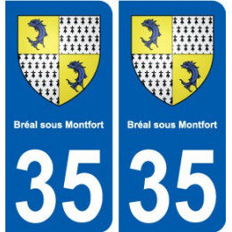 35 Bréal-sous-Montfort blason autocollant plaque stickers ville