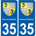 35 Bréal-sous-Montfort blason autocollant plaque stickers ville