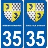 35 Bréal-sous-Montfort blason autocollant plaque stickers ville
