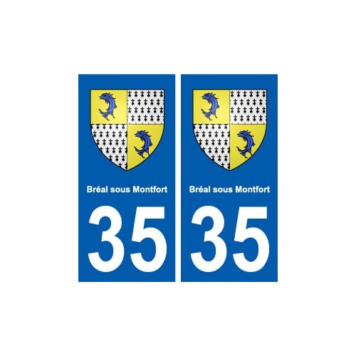 35 Bréal-sous-Montfort blason autocollant plaque stickers ville