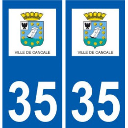 35 Cancale logo blason autocollant plaque stickers ville