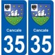 35 Cancale blason autocollant plaque stickers ville