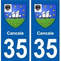 35 Cancale stemma adesivo piastra adesivi città