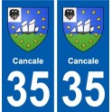 35 Cancale blason autocollant plaque stickers ville