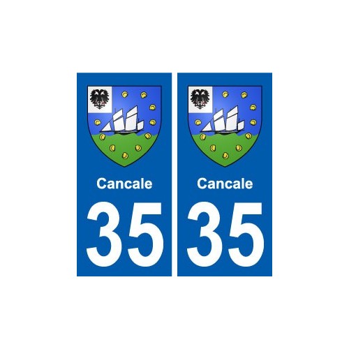 35 Cancale blason autocollant plaque stickers ville