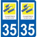 35 Chartres-de-Bretagne logo blason autocollant plaque stickers ville