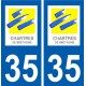 35 Chartres-de-Bretagne logotipo emblema etiqueta engomada de la placa de pegatinas de la ciudad