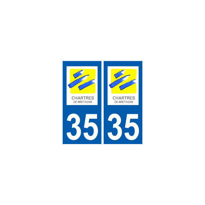 35 Chartres-de-Bretagne logo blason autocollant plaque stickers ville