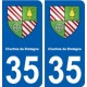 35 Chartres-de-Bretagne blason autocollant plaque stickers ville