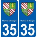 35 Chartres-de-Bretagne blason autocollant plaque stickers ville