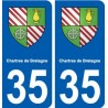 35 Chartres-de-Bretagne blason autocollant plaque stickers ville