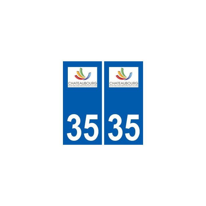 35 Châteaubourg logo blason autocollant plaque stickers ville