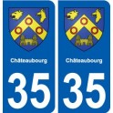 35 Châteaubourg blason autocollant plaque stickers ville