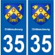 35 Châteaubourg blason autocollant plaque stickers ville