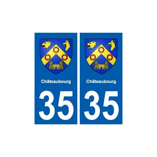 35 Châteaubourg blason autocollant plaque stickers ville