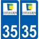 35 Châteaugiron logo blason autocollant plaque stickers ville