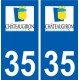 35 Châteaugiron logo blason autocollant plaque stickers ville