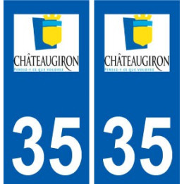 35 Châteaugiron logo blason autocollant plaque stickers ville
