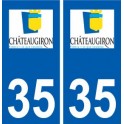 35 Châteaugiron logo blason autocollant plaque stickers ville